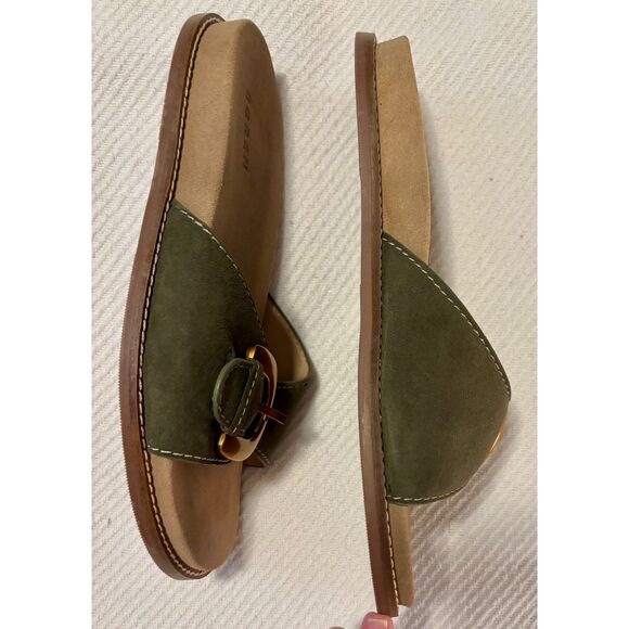Boden Hardware Mule Footbed Sandal, Deep Olive, Sz 41 (9.5) NEW - Picture 5 of 9